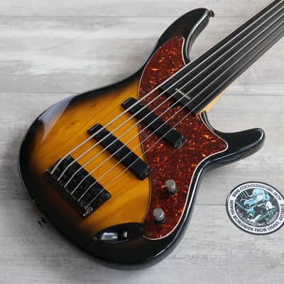 1995 Aria Pro II AVB-SB-06A Steve Bailey Signature 6-String Fretless Bass (Sunburst) image 1