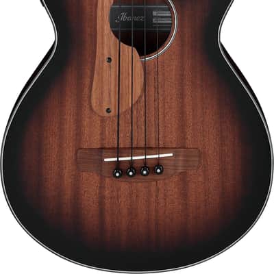 Ibanez AEGB24E 4-String Acoustic-Electric Bass Guitar, Sapele Top, Mahogany Sunburst image 1