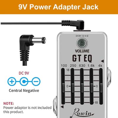 Rowin Guitar Equalizer Pedal 5-band Graphic EQ Frequency Compensator ±18dB Range LEF-317A, FREE PICKS + HOLDER+ FREE SHIP USA image 12