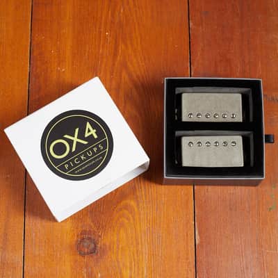 OX4 Pickups Beano Humbucker Set (Aged Nickel Covers with Aged Cream Bobbins) image 3