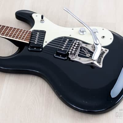 1990s Mosrite Ventures Model Super Custom '65 Black w/ Vibramute & Case, Japan Kurokumo image 10