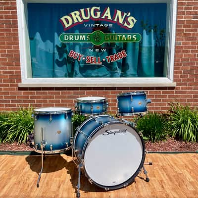 Slingerland Radio King 3-Ply Mahogany/Poplar Drum Set Silver & Blue Lacquer 24/13/16 w/ 6.5x14 Snare image 1