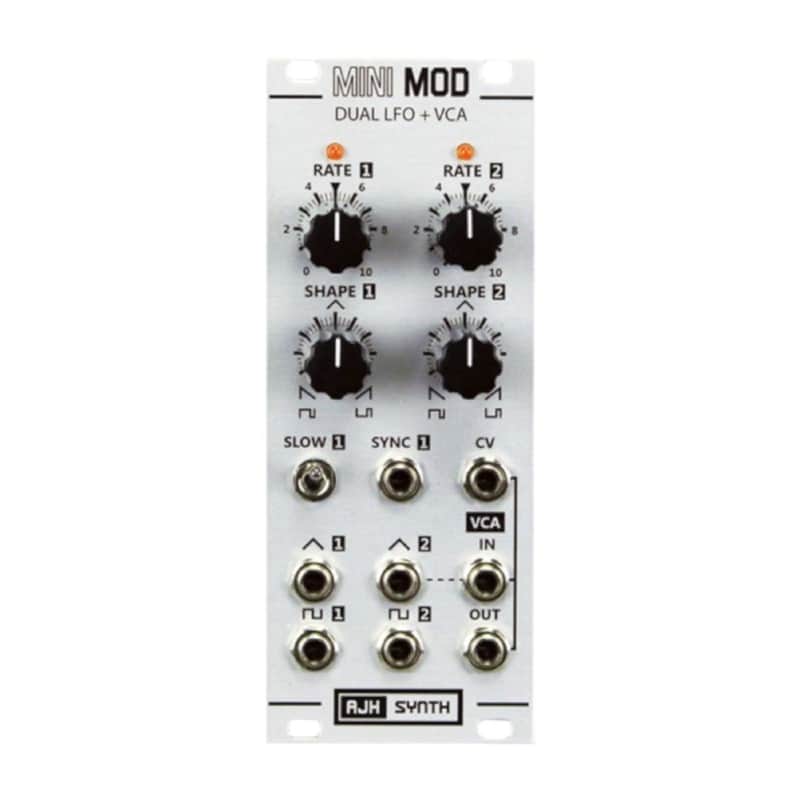 AJH Synth MiniMod Dual LFO + VCA  Eurorack Module (Silver) image 1