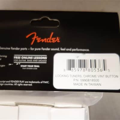Fender Staggered Locking Tuners with Vintage-Style Buttons, Polished Chrome (6) image 3