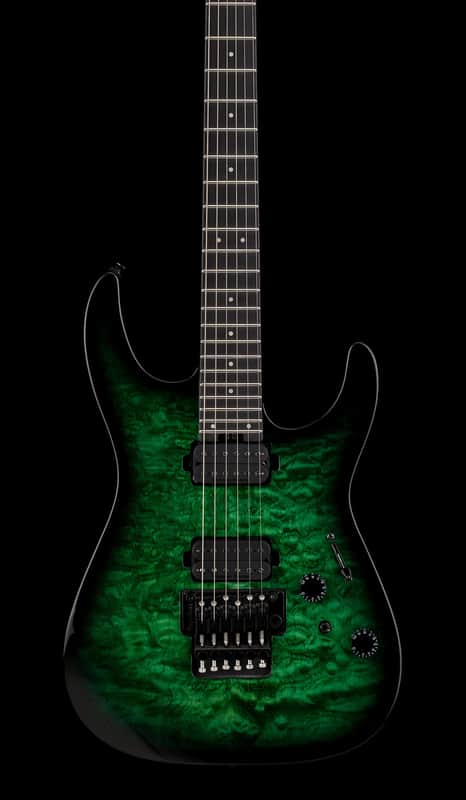 Charvel Pro-Mod Plus Dinky DK24 HH FR QM EB - Cloaked Emerald Green #00560
