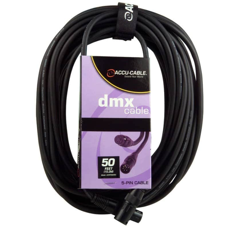 Accu-Cable DMX5P-50 5-Pin XLR-F to XLR-M DMX Cable - 50' image 1