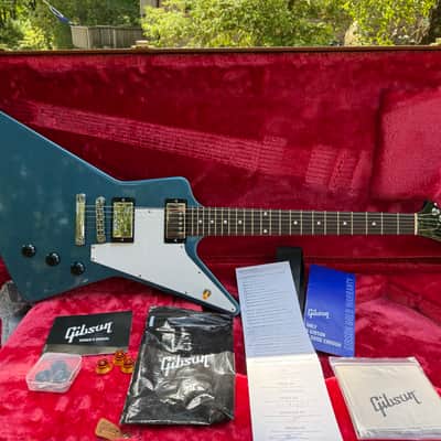 Gibson Explorer - Professional Replay Guitars Pelham Blue Refinish - OHSC image 1