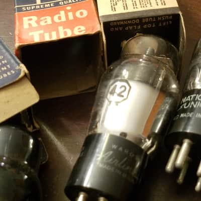 RCA etc. ONE (1) Type 42 Pentode Power Antique tNOS AT1000 TESTED Vacuum Tube Engraved Copper Pillar image 7
