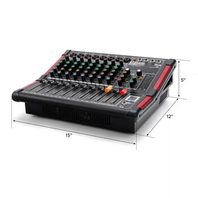 8-Channel Bluetooth Power Mixer | Professional Audio Mixing Console w/ USB & DSP Effects image 4