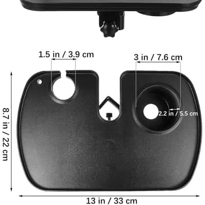 Universal Microphone Stand Tray with Drink Holder, Adjustable Mic Stand Clamp-On Shelf Phone Stand for Live Streaming, Concert, Recording, Music Stand Accessories image 2