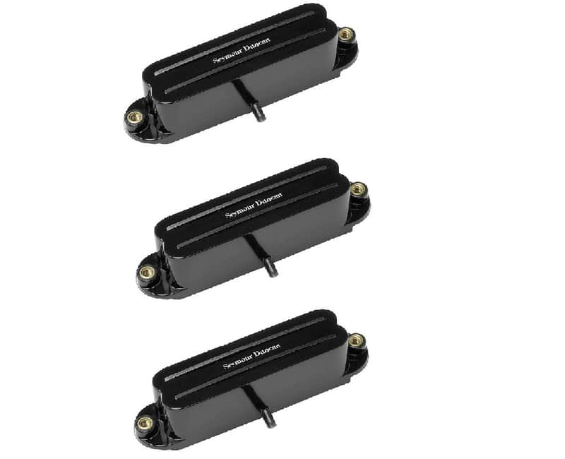 Seymour Duncan SHR-1 Hot Rails Set Black Single Coil Strat Pickup Set SHR-1b Bridge & 2- SHR-1n Neck image 1