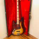 1972 Fender Jazz Bass Lefty Sunburst Maple Neck Black Block RARE ! Original! Priced To Sell!