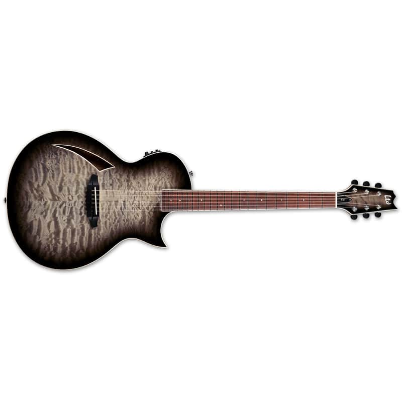 ESP LTD TL-6 Thinline Acoustic-Electric Guitar Charcoal Burst Brand New image 1