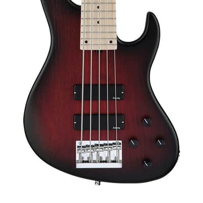 Sadowsky MetroLine 24-Fret Modern 5 String, Swamp Ash Body, Burgundy Burst Transparent Satin image 1