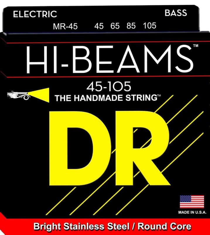DR HI-BEAM 4-String Bass Stainless Steel, Medium 45-105 image 1