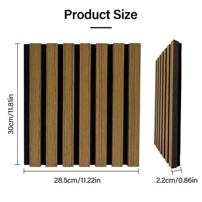 Soundproof Wood Slat Acoustic Panels (4PCS) – Luxury Acoustic Treatment for Recording Studios image 3