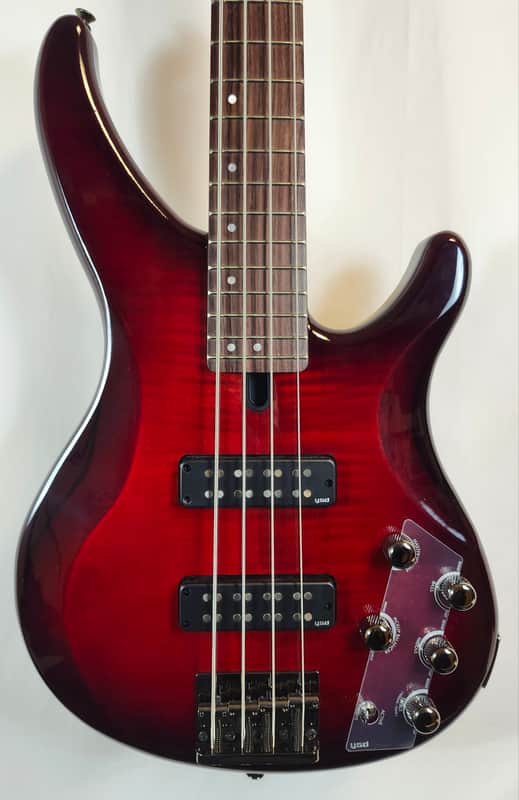 Yamaha TRBX604FM DRB 4-String Electric Bass Guitar Dark Red Burst image 1