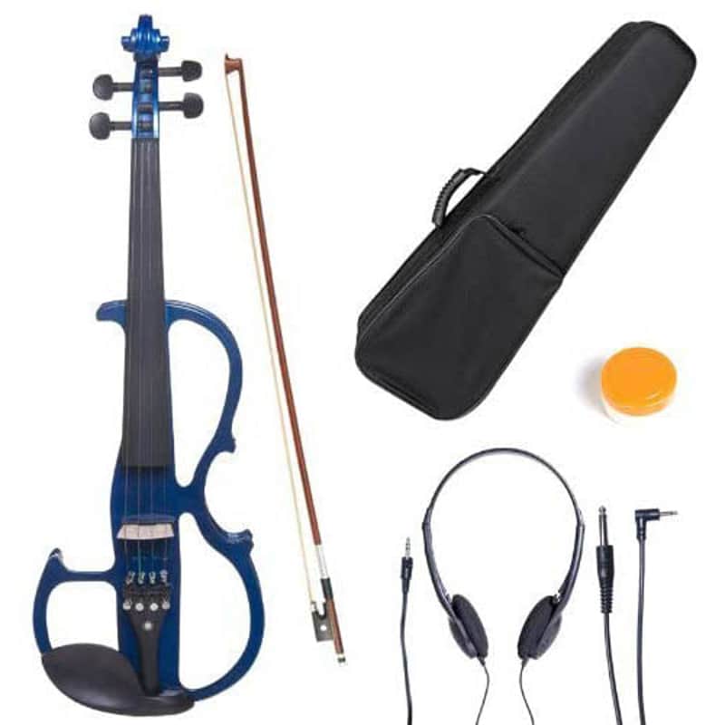 Cecilio CEVN Style 2 Silent Electric Solid Wood Violin - Metallic Blue image 1