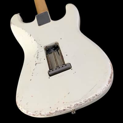 LEFTY! Boutique Reverse ST62 Hendrix Olympic White Nitro Strat Wildwood Custom Relic Guitar Lefty 6.9 lb HSC image 13