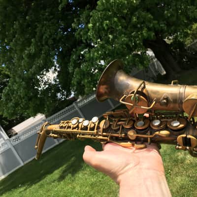 SUMMER DEAL MARTIN 1921 CURVED SOPRANO SAXOPHONE WITH ORIGINAL CASE SAX BUILT LIKE A TANK NEEDS OVERHAUL MECHNICALLY SOUND A CLASSICVINTAGE SOPRANO image 22