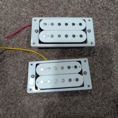 KRAMER® PACER CLASSIC WHITE BRIDGE & NECK HUMBUCKER PAIR w/ PICKUP MOUNTING RINGS EPIPHONE ESP image 3