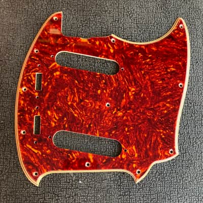 Celluloid Tortoise Pickguard For Fender Made In Japan 60's Mustang Relic Aged Wide Beveled Edges image 1