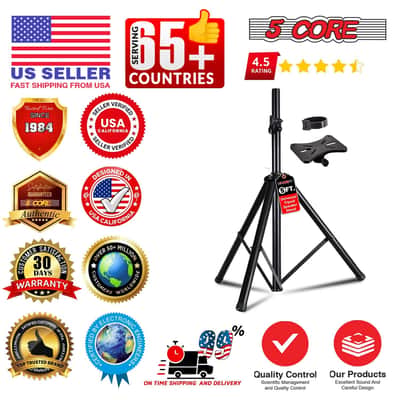 5 Core Speaker Stand Height Adjustable 60" Heavy Duty PA DJ Tripod Studio Monitor Stands image 12