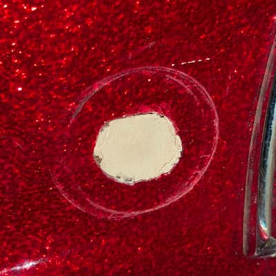 Ludwig  Super Classic Red Sparkle Bass Drum 22x14 60s image 12