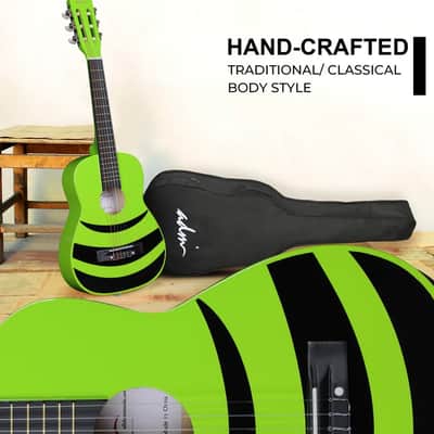 ADM Beginner Acoustic Classical Guitar Nylon Strings Wooden Guitar Bundle Kit for Kid Boy Girl Student Youth Guitarra Online Lessons with Gig Bag, Strap, Tuner, Picks (30 Inch, Geen) image 7
