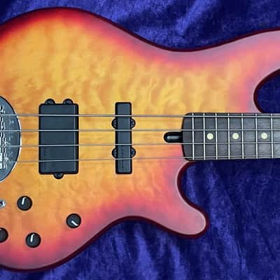 Lakland Skyline 44-02 Deluxe, Satin Cherry Burst w/ Roasted Maple / Rosewood image 1