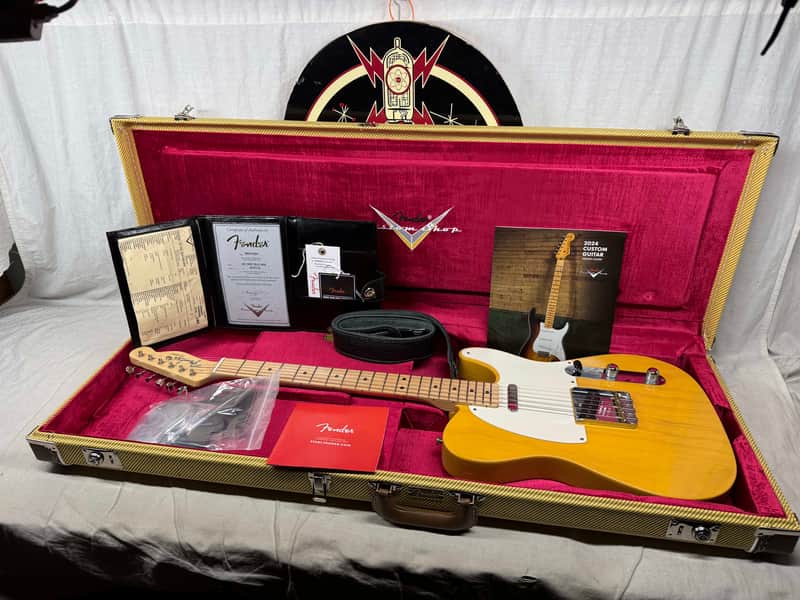 Fender USA Custom Shop Guitar Center 1952 Telecaster NOS Guitar with COA + Case 2024 - Butterscotch Blonde / Maple neck image 1