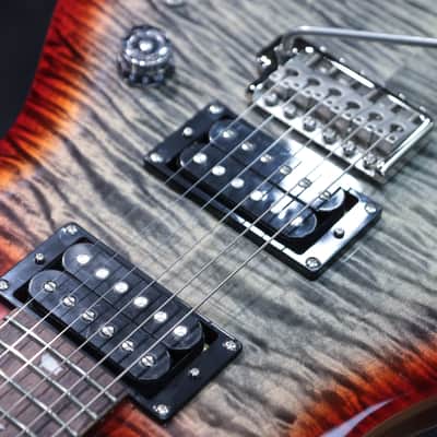 PRS SE Custom 24-08 Charcoal Cherry Burst Flame Maple Top Electric Guitar w/Bag image 13