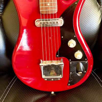 Teisco Early 60s E-110 Tulip 1960s Fiesta Red image 3