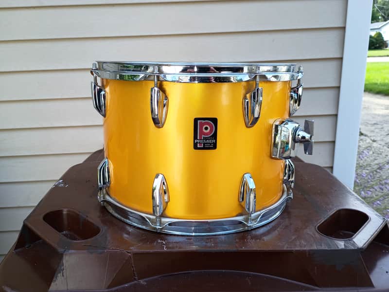 Vintage 70s Premier Elite 14x10 Tom African Mahogany 70s - Psychedelic Orange image 1