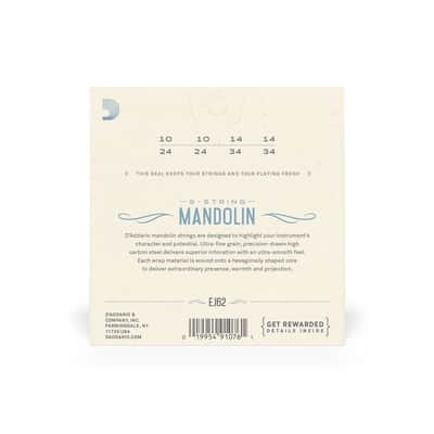 D'Addario 10-34 Light 80/20 Bronze 8 String Mandolin Strings - EJ62 image 4