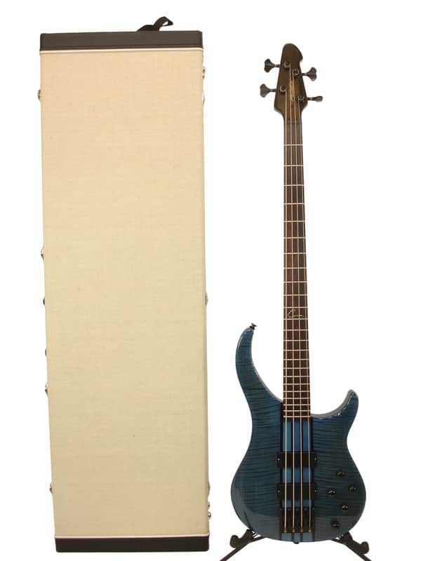Peavey Cirrus 4 Flame Maple Trans Blue 35" Scale 4-String Electric Bass Guitar with Case image 1