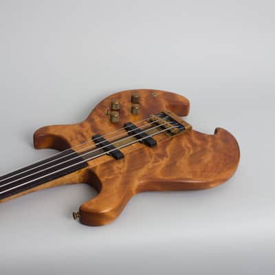 Tobias  Hand Made Prototype Solid Body Electric Bass Guitar (1977), black gig bag case. image 7