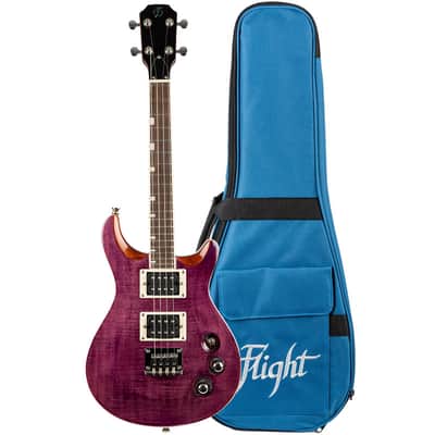 Flight VANGUARD TENOR TPP Rock Series Flamed Maple Top Mahogany Neck 4-String Electric Ukulele w/Padded Gig Bag image 1