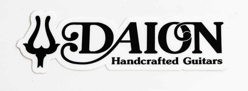 Daion 5” x 1.64” Sticker Black on White "DAION Handcrafted Guitars" image 1
