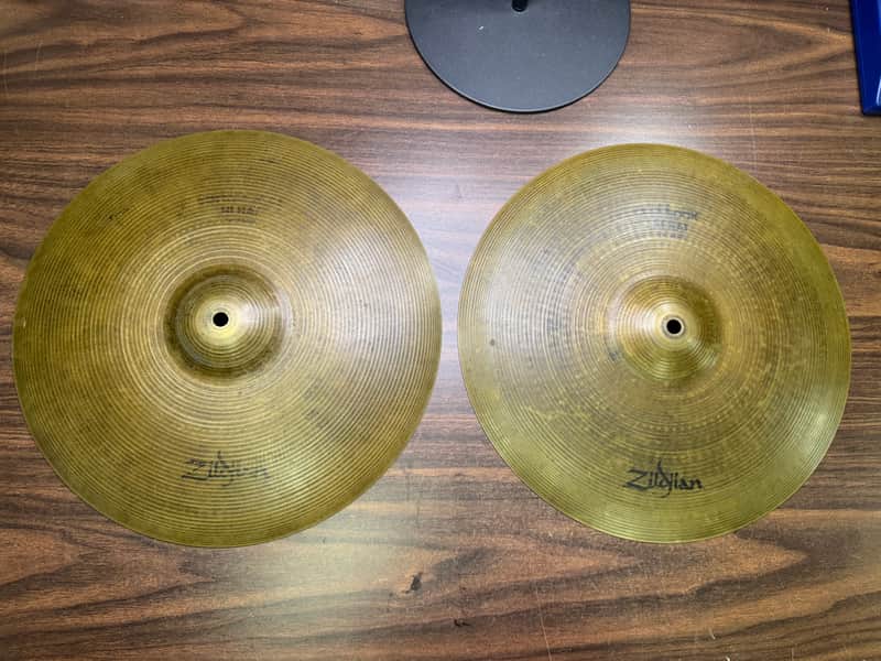Vintage Zildjian 15" Rock Hi Hat Cymbals image 1