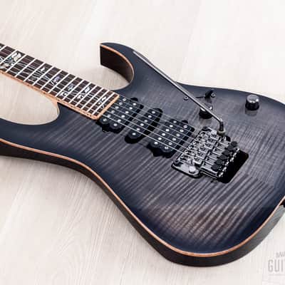 2019 Ibanez J Custom RG8570Z HSH AAA Flame Top Black Rutile w/ Tree of Life Inlay, Case & CoA image 10