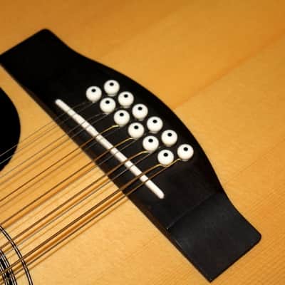 Yamaha FG-413S-12 Solid Spruce Top 12-String Acoustic Guitar Natural with TKL case image 10