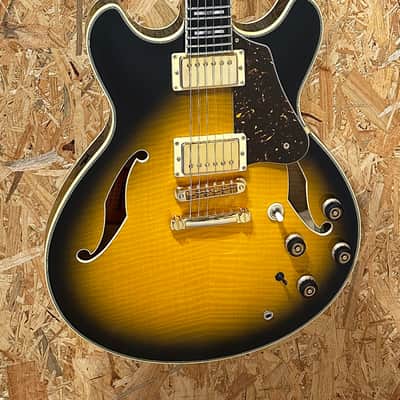 Pre Owned Ibanez 2014 AS-200 Artstar Prestige w/ Monty's PAFs - Antique Yellow Sunburst Inc. Case image 3