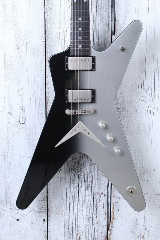 Dean USA ML Custom Metallic Silver to Metallic Black Fade Electric Guitar w Case image 1