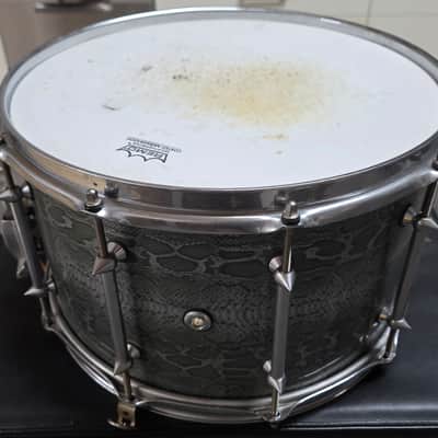 VINNIE PAUL'S PROTOTYPE Pearl Pantera Signature Snare Drum - 1 of 1 Artist Owned Collector - Money Green Python Snakeskin Vinnie Paul VP1480 14x8" Signed COA Dimebag Darrell Dime image 20
