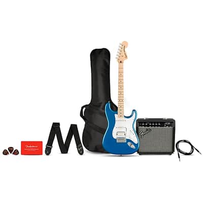 Squier Affinity Series Stratocaster HSS Electric Guitar Pack, Maple Fingerboard, Lake Placid Blue, Gig Bag, 15G - 120V TGF33 image 1