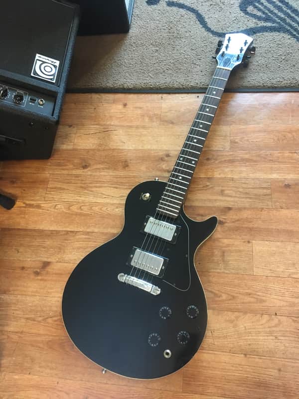 Vintage 1980s Harmony Les Paul Electric Guitar - Black image 1