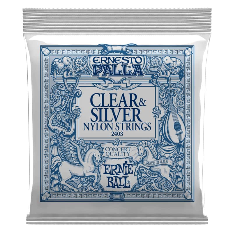 Ernie Ball P02403 Ernesto Palla Clear & Silver Nylon Classical Guitar Strings image 1