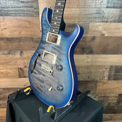 PRS CE 24 Semi-Hollow, Satin Faded Grey Black Blue Burst, Ebony, 372 image 3