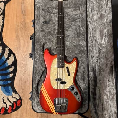 1971 Fender Competition Mustang Bass Competition Red image 1